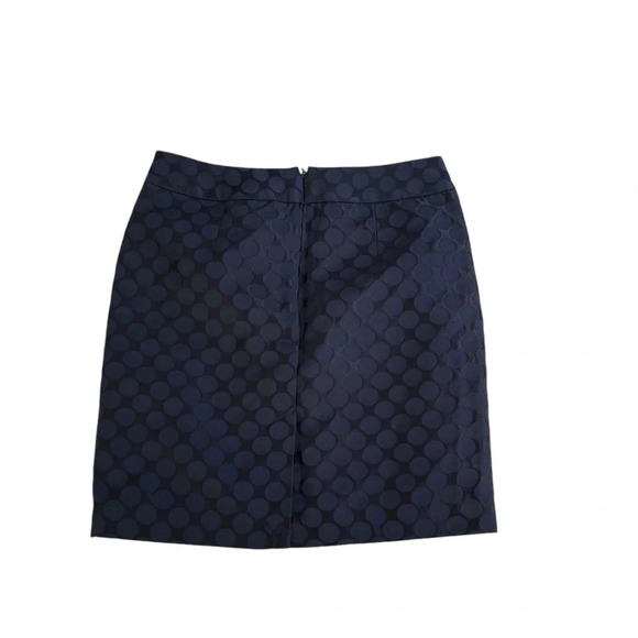 Banana Republic Skirt Sz 2P Navy Blue Pencil Mini Polka Dot Classic Elegant Chic - Picture 2 of 10